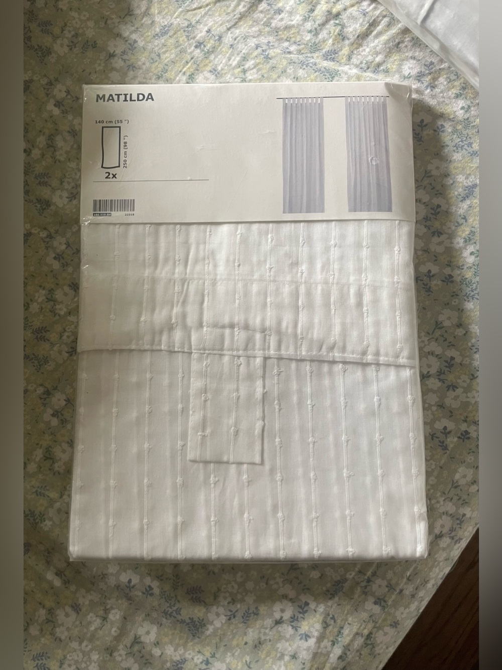 IKEA MATILDA White Eyelet Sheer Curtain Panels - Set of 2 - Picture 4 of 4